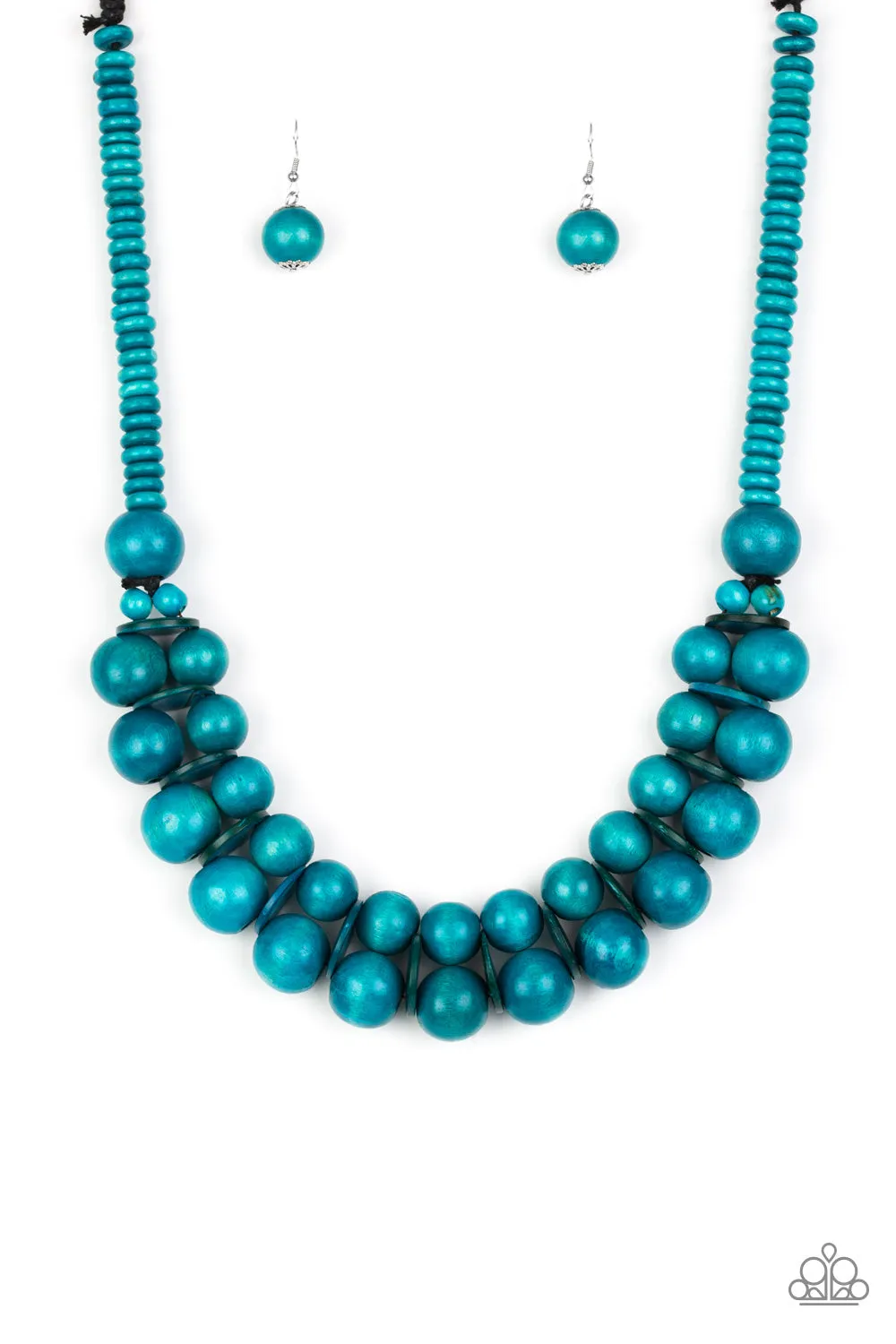 Paparazzi - Caribbean Cover Girl  - Blue Wood Necklace