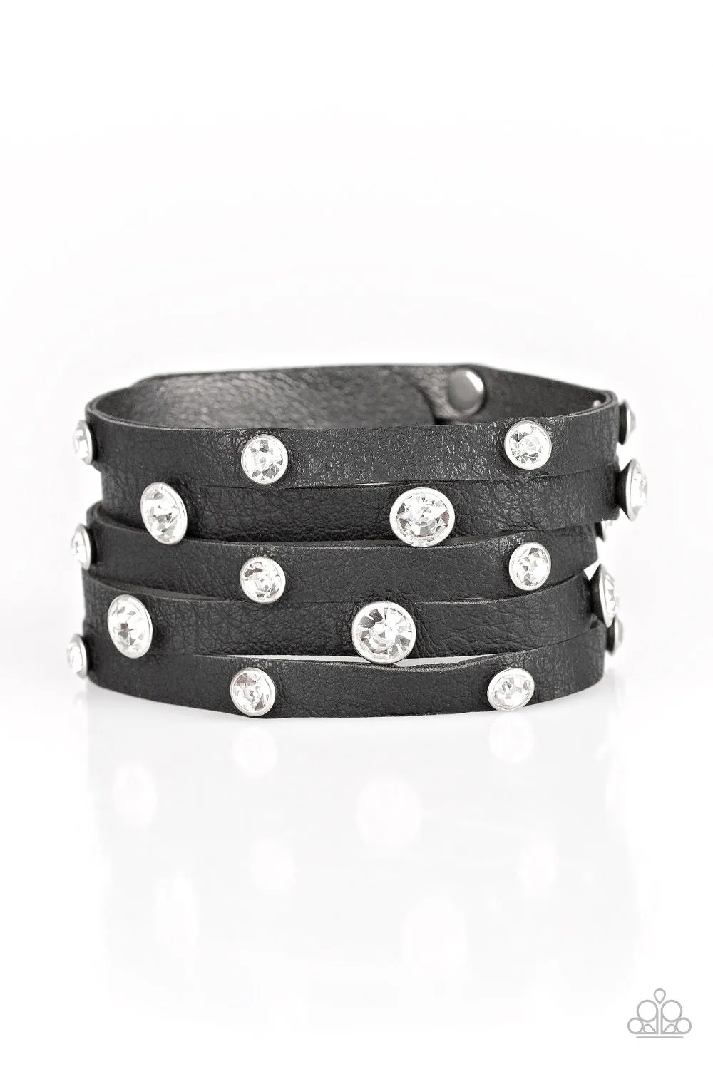 Paparazzi - Rhinestone Reputation Black Urban Bracelet