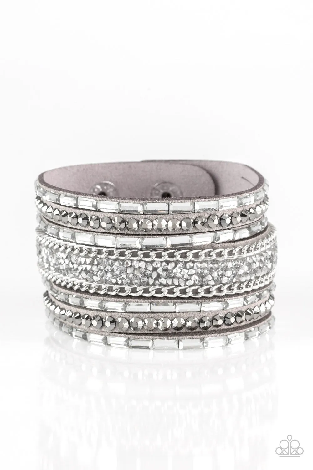 Paparazzi - Rhinestone Rumble - Silver Urban Bracelet