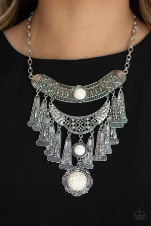 Paparazzi - Sahara Royal - White Necklace