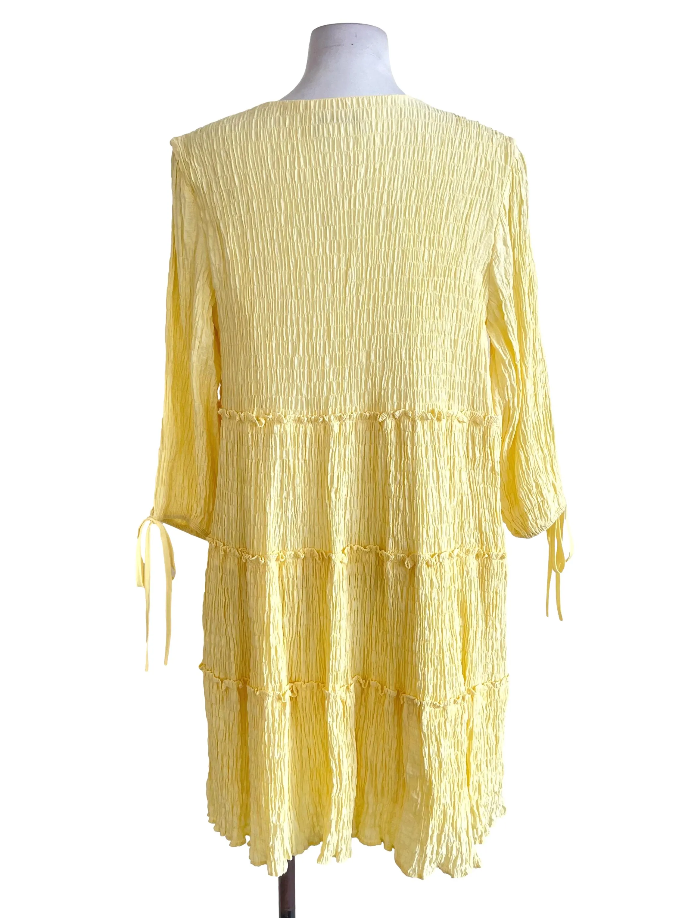 Pastel Yellow Textured Dress LB