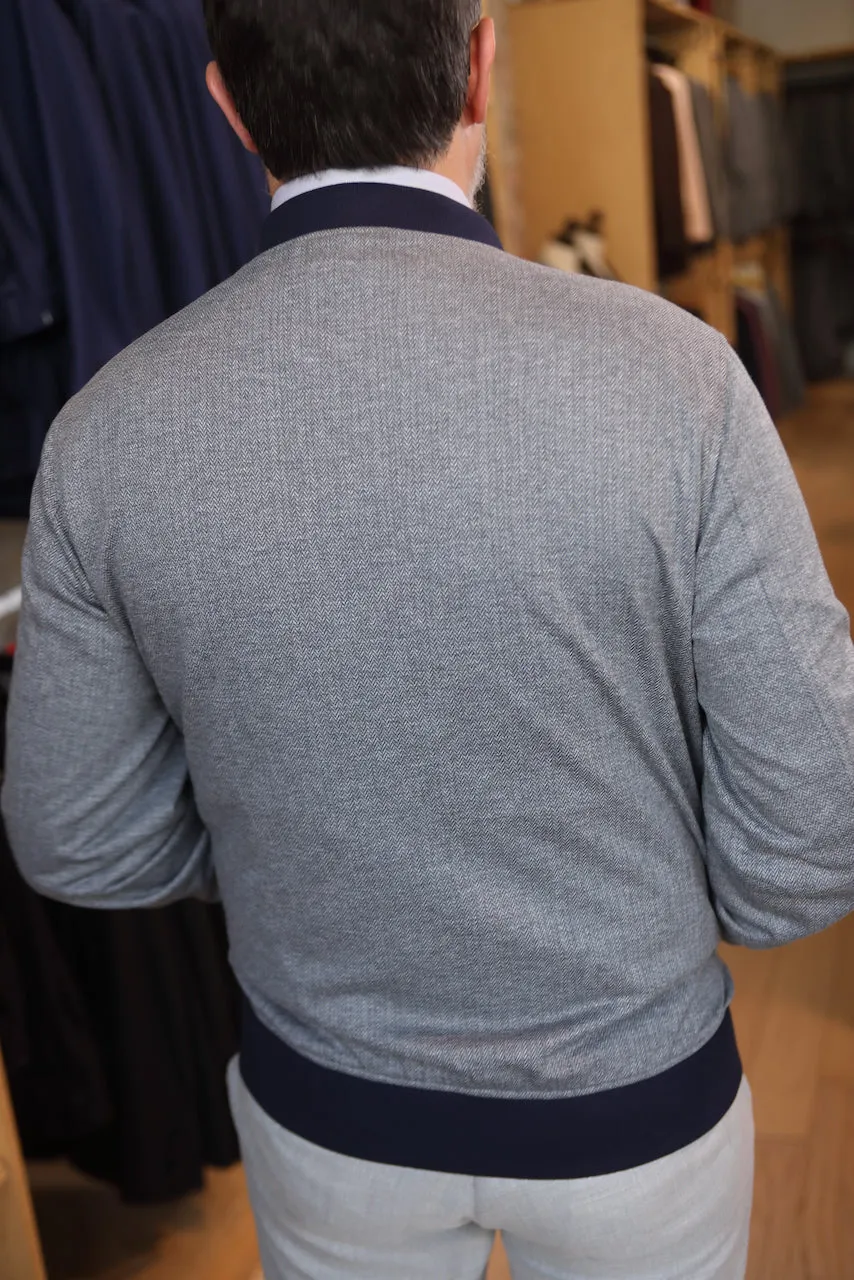 Pelotonia Gray Herringbone Premium Bomber Jacket