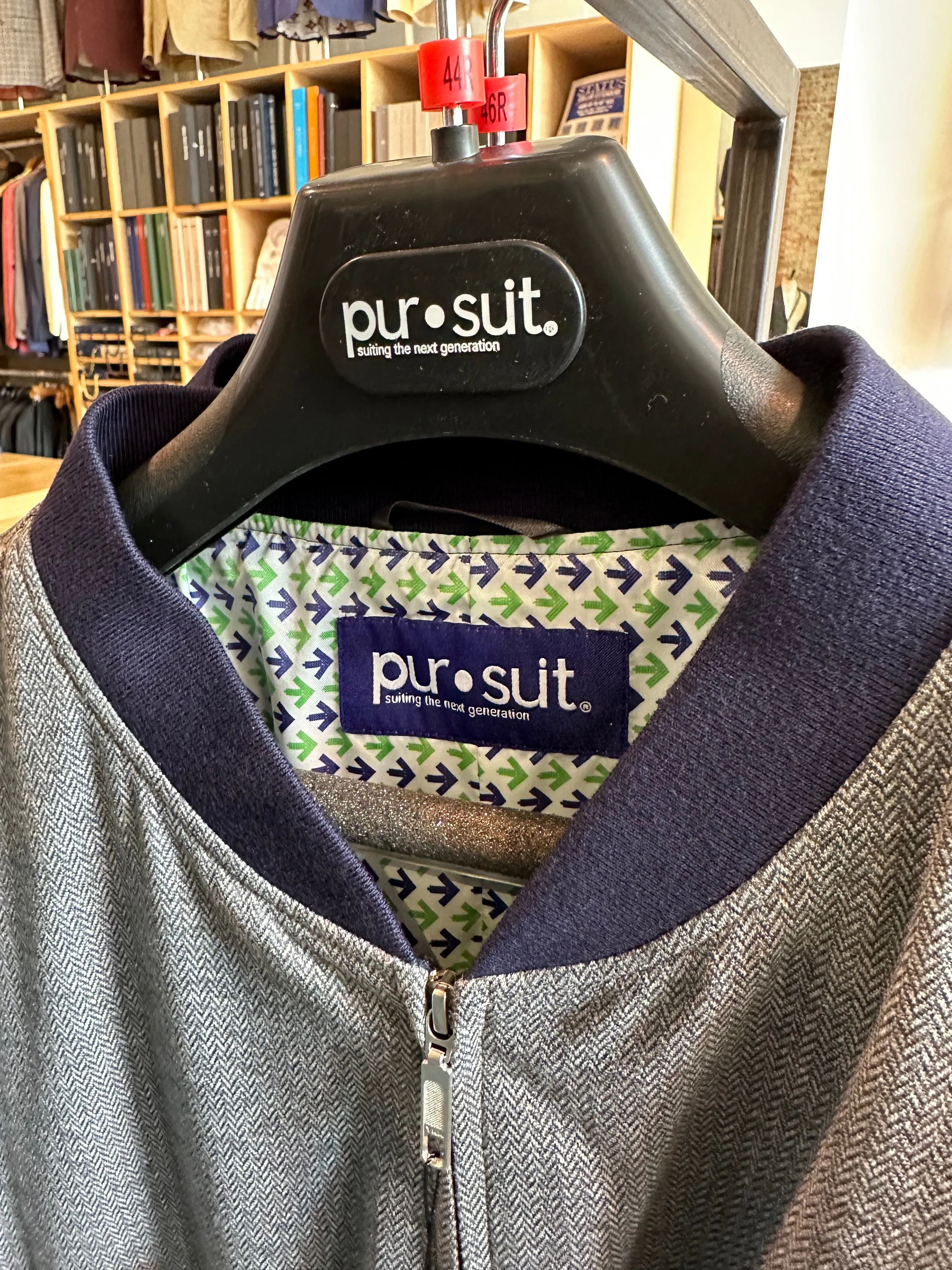 Pelotonia Gray Herringbone Premium Bomber Jacket