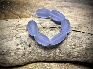 Periwinkle Nugget Designer Sea Glass Bead Strand