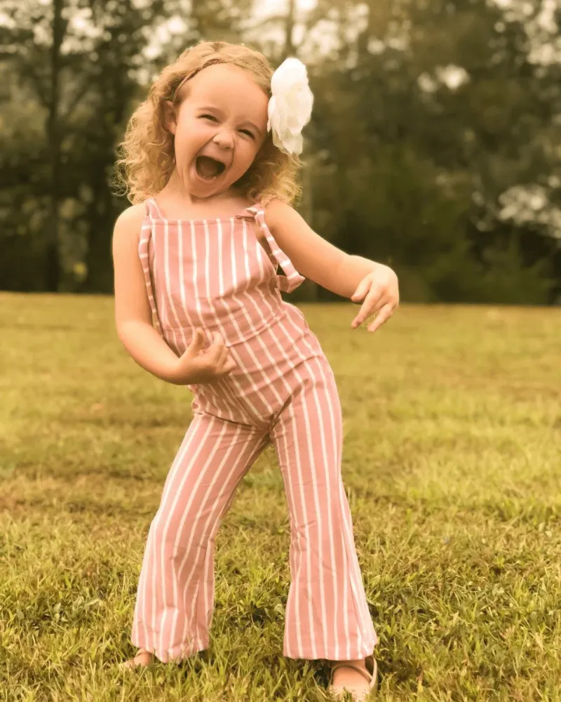 PINK & WHITE STRIPE JUMPSUIT