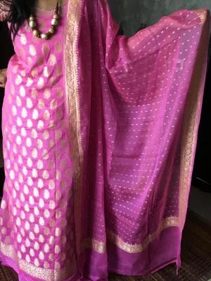 PINK Banarasi Khaddi Salwar Suit