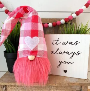 Pink Checked Gnomes