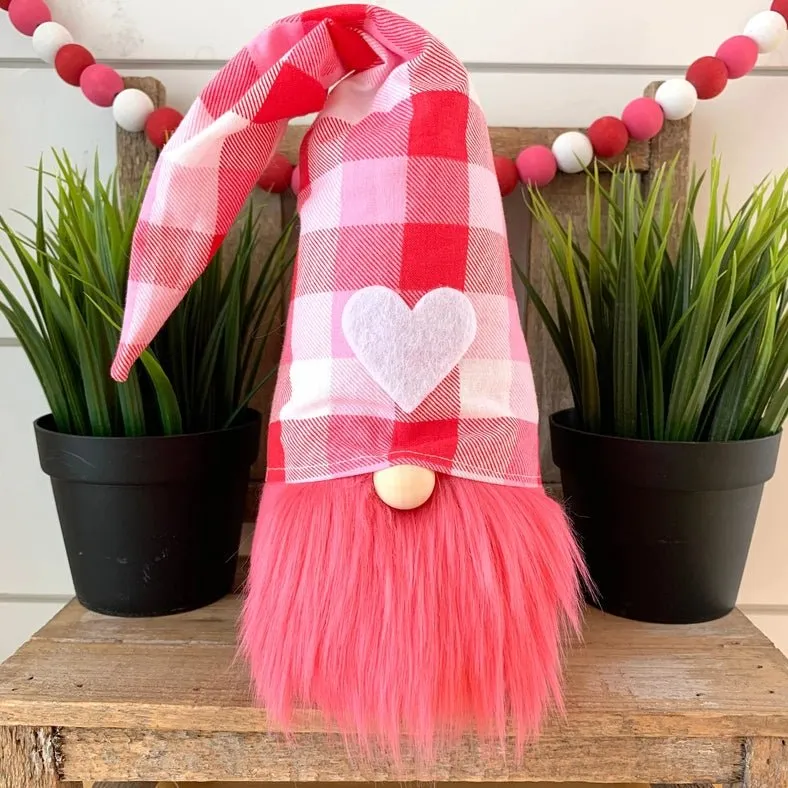 Pink Checked Gnomes