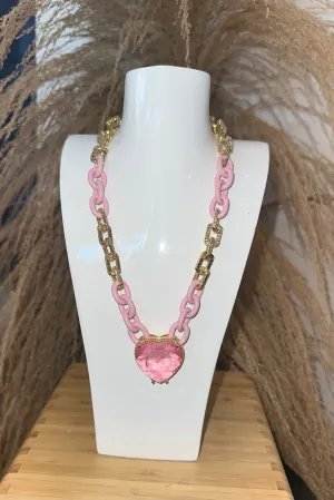 Pink Hearts Designer Necklace - All Pink