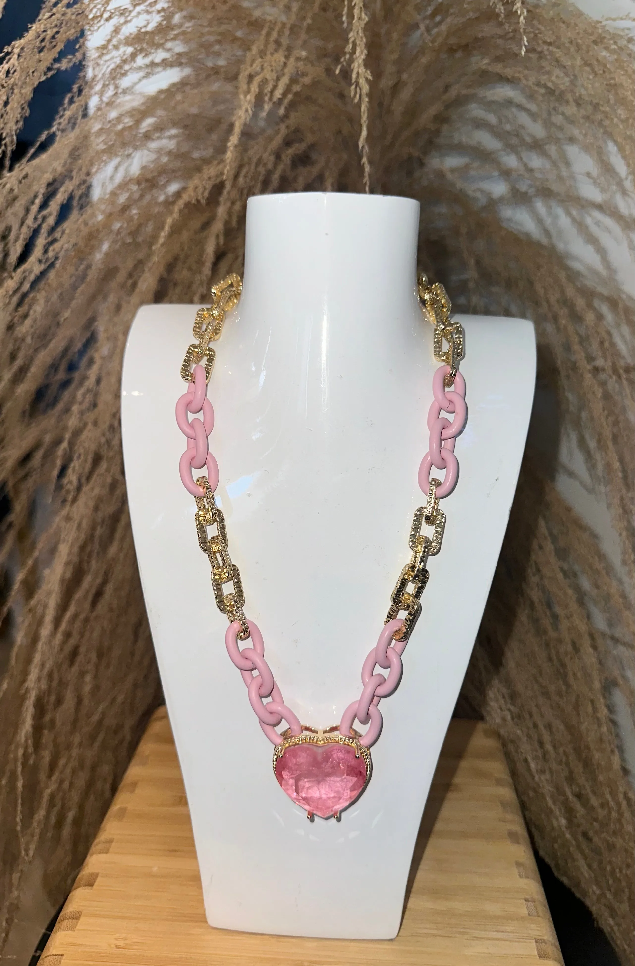 Pink Hearts Designer Necklace - All Pink