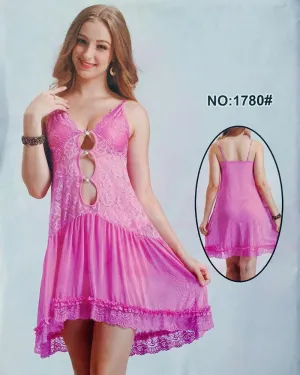 Pink See through Sexy Nighty - 1780