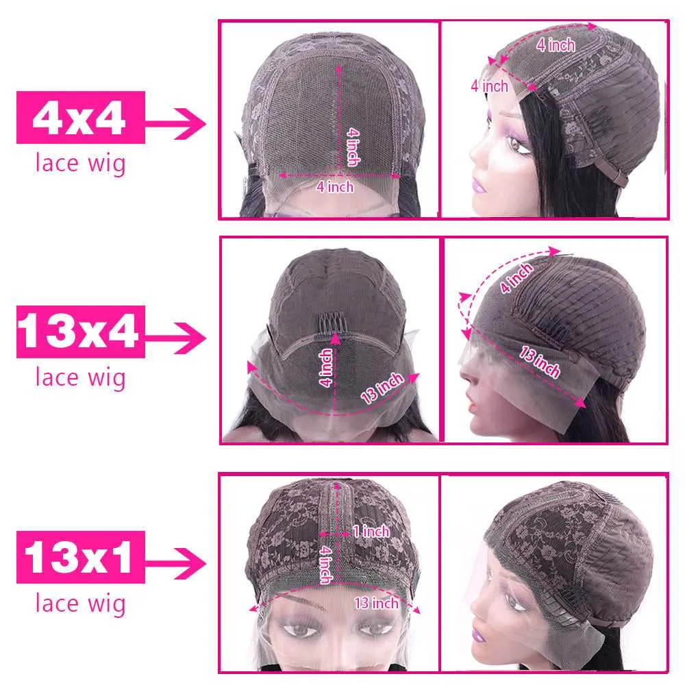 Pink/Grey/Yellow Lace Front Wig Body Wave Hair Sdamey Lace Closure Wig T Part Lace Wig