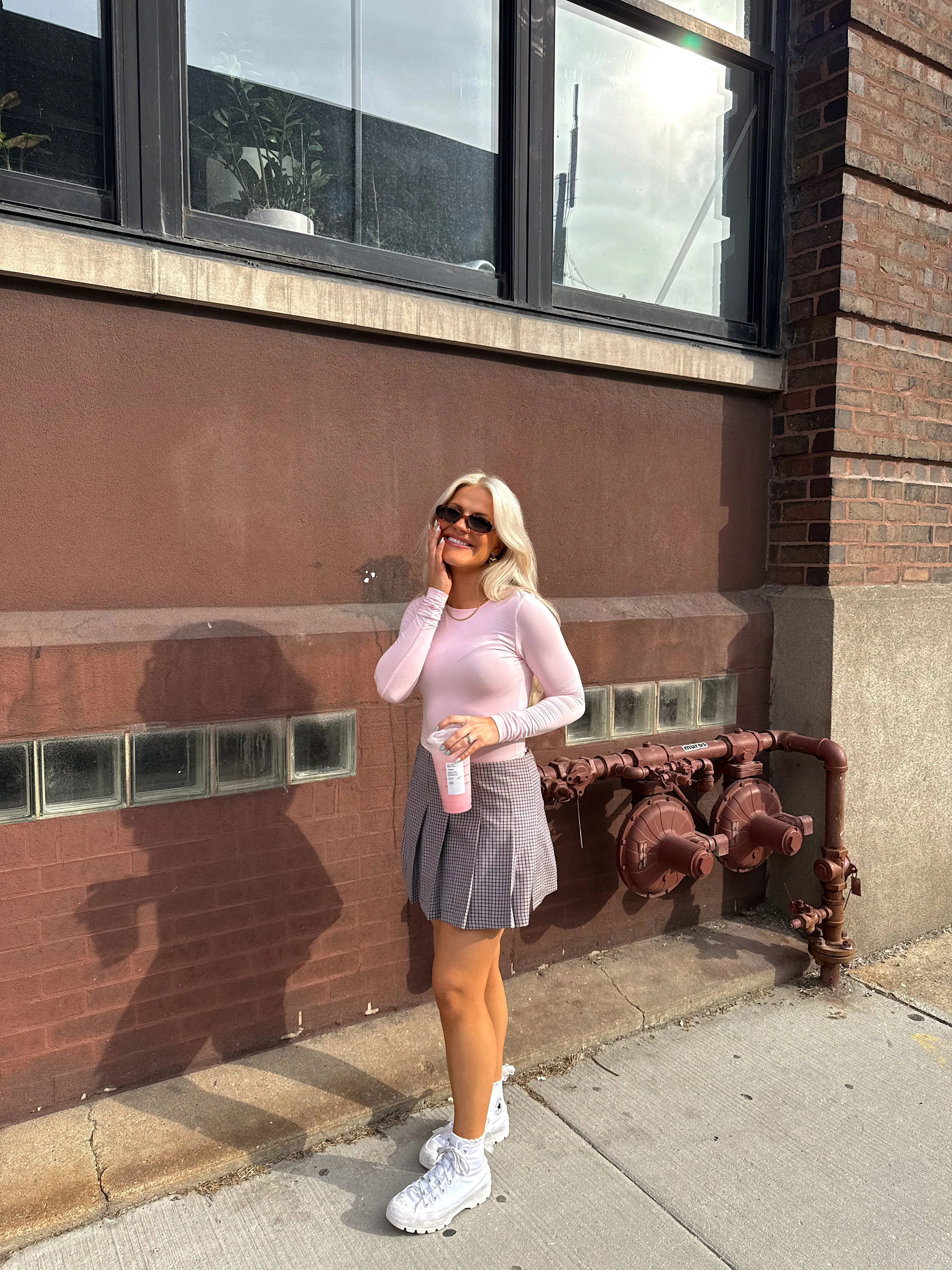 Pleated Princess Checked Skirt // Brown