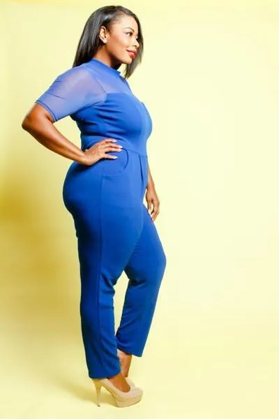 Plus Size Sexy See Through Mesh Panel Jumpsuit [SALE]