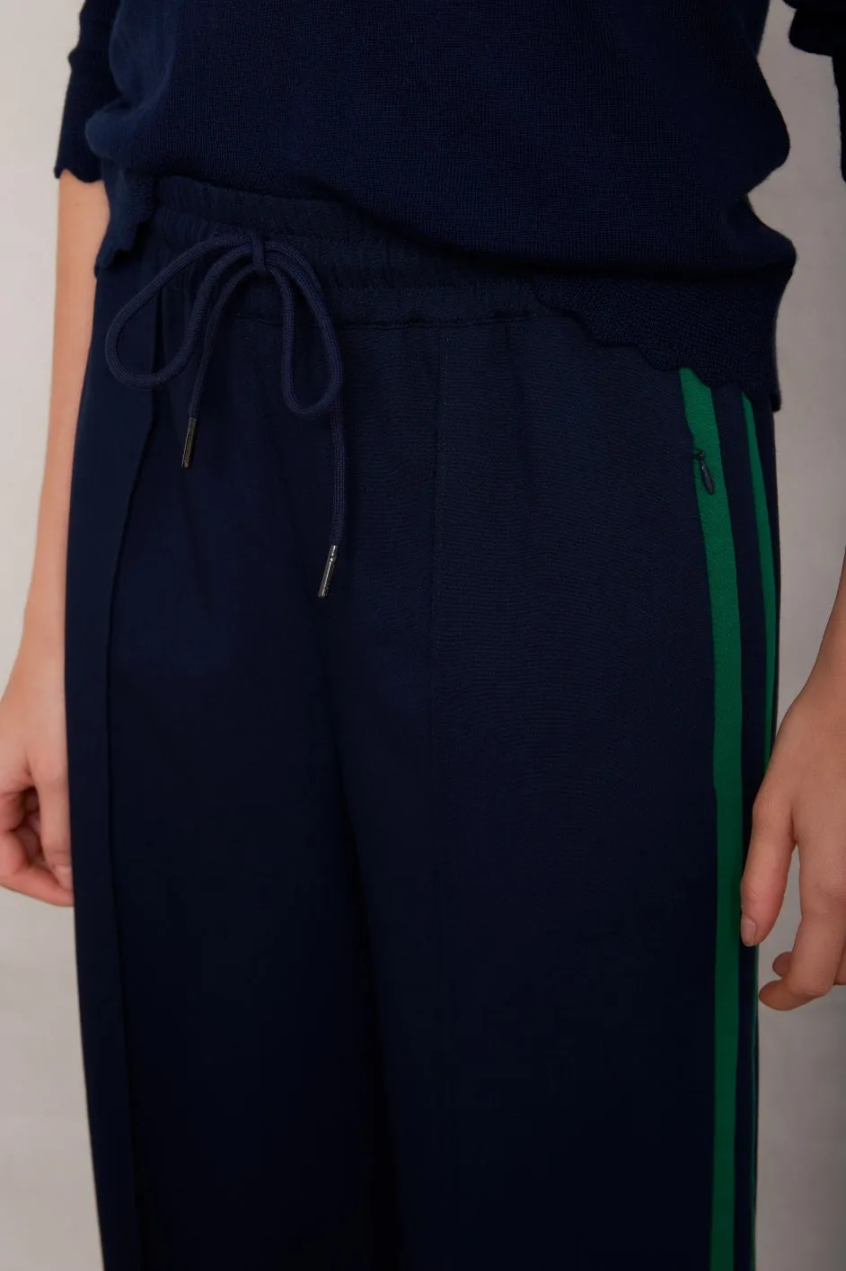 Polly Side Stripe Trouser - Midnight