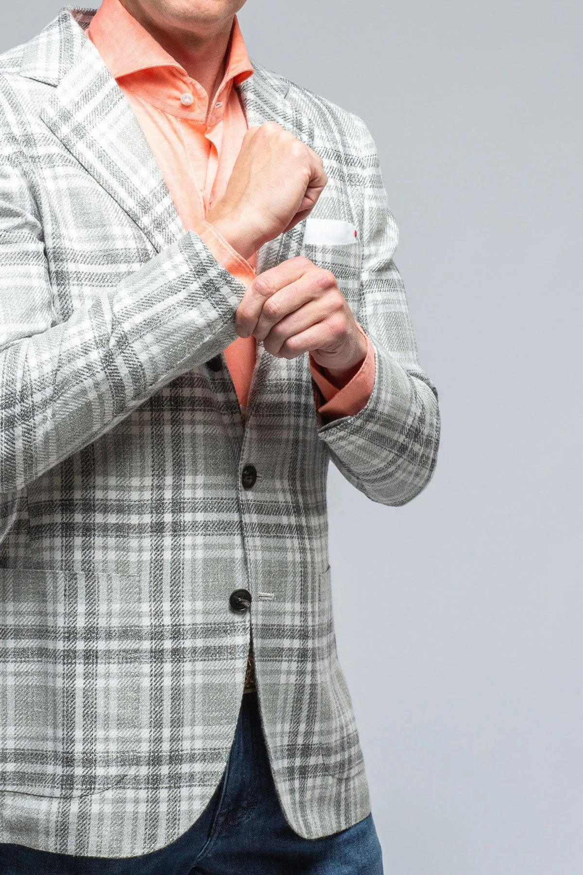 Porquerolles Grey Checked Jacket