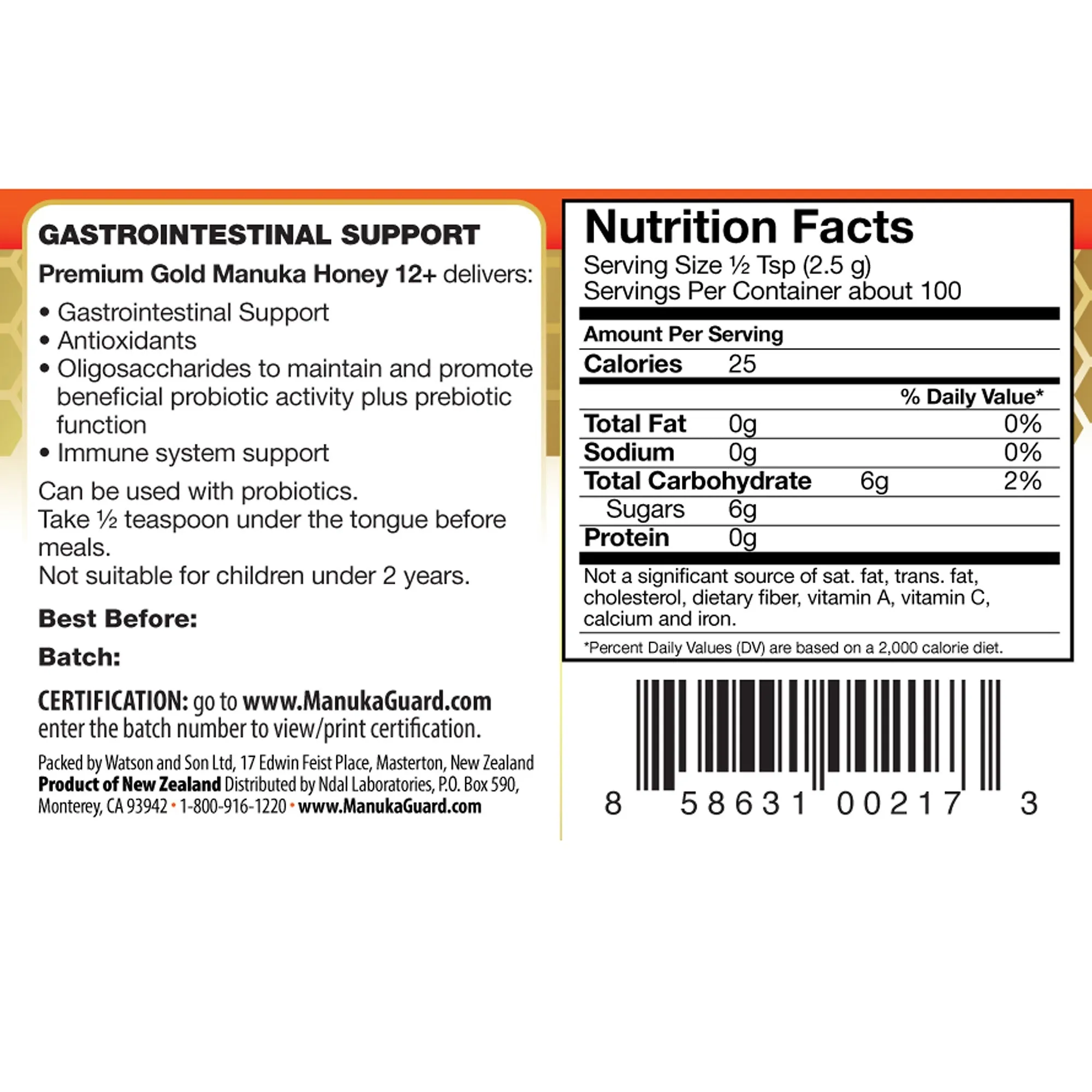 Premium Gold 12  Manuka Honey
