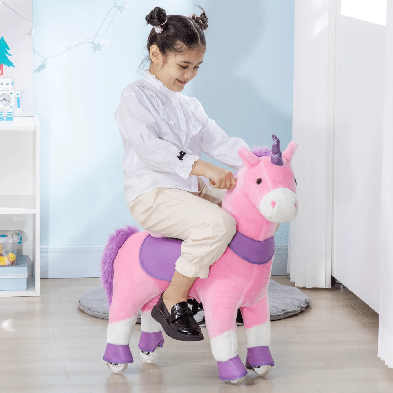 Premium Kids Wheeled Ride On Unicorn Rocking Horse Toy