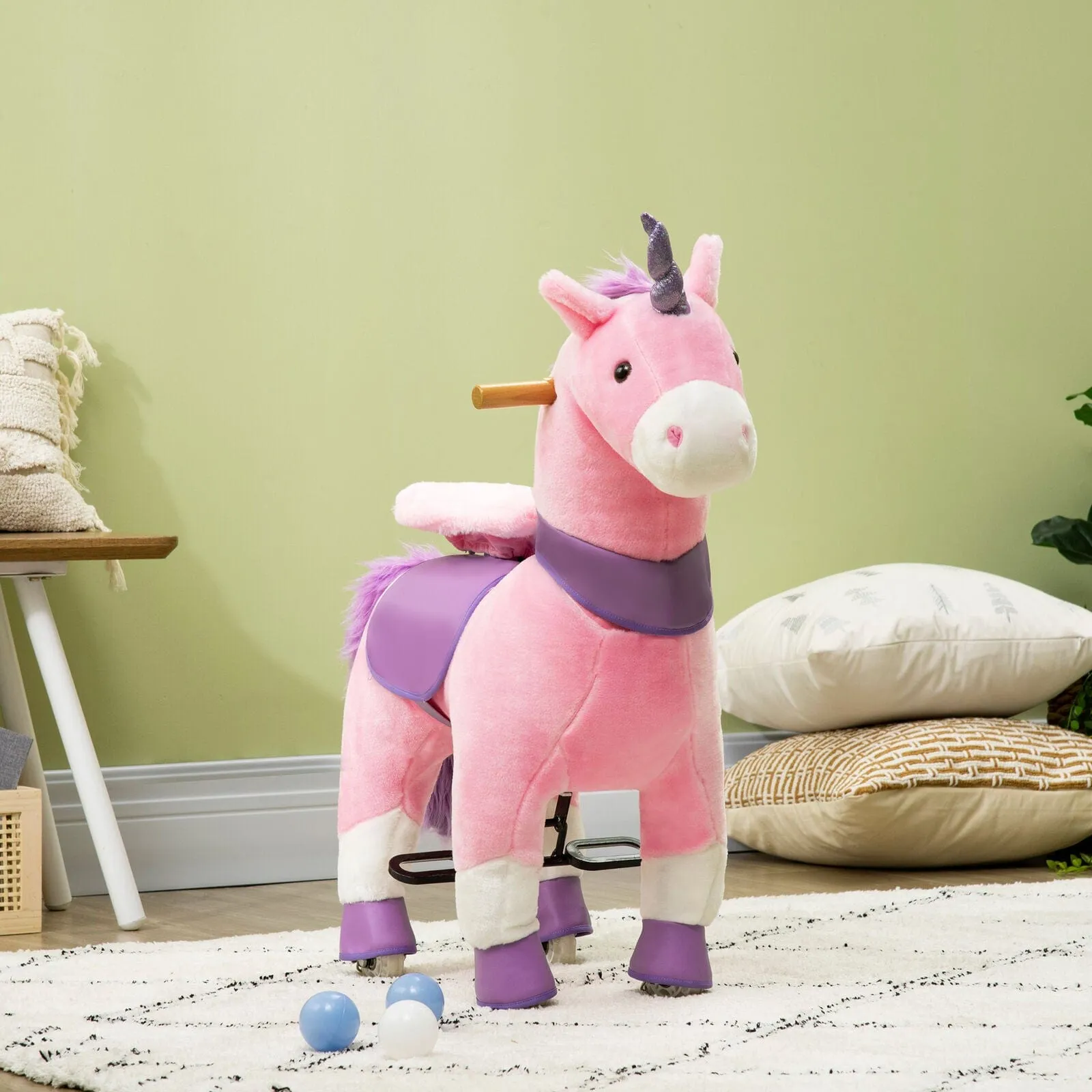Premium Kids Wheeled Ride On Unicorn Rocking Horse Toy