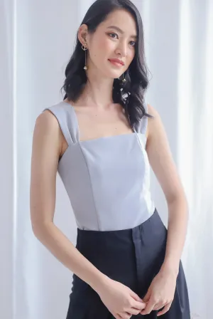 *Premium* Moriah Ruched Strap Top In Grey