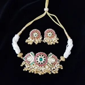Premium Pearl Choker Kundan Set