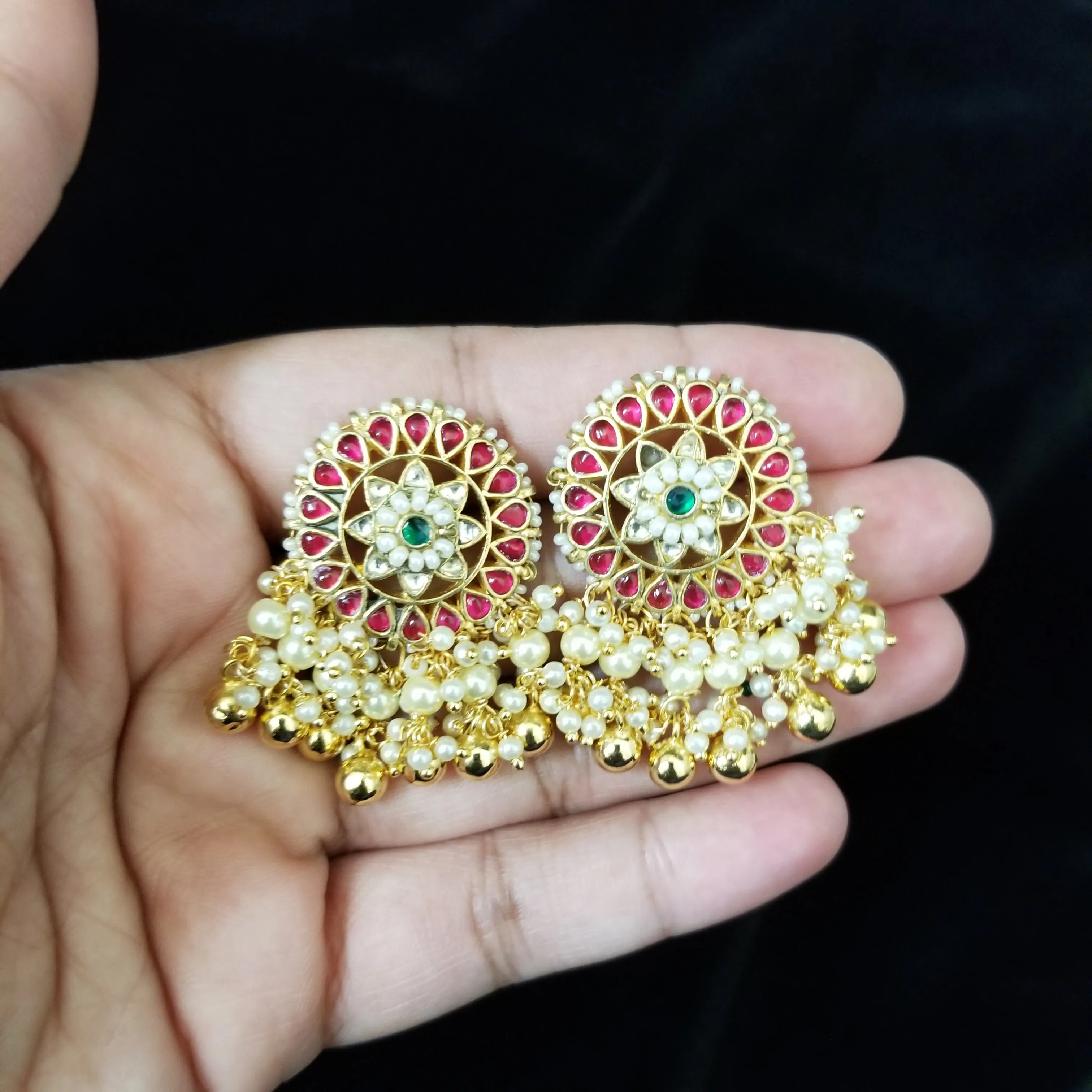 Premium Pearl Choker Kundan Set