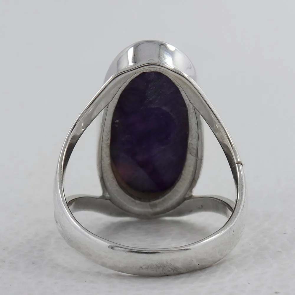 Purple Charoite Designer Silver Ring