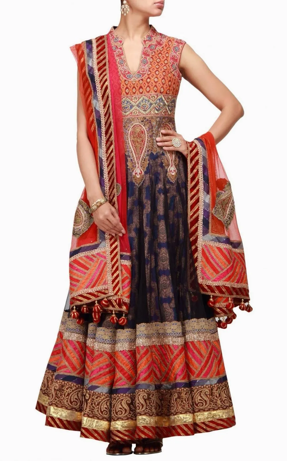 Purple color Long Anarkali Suit available online