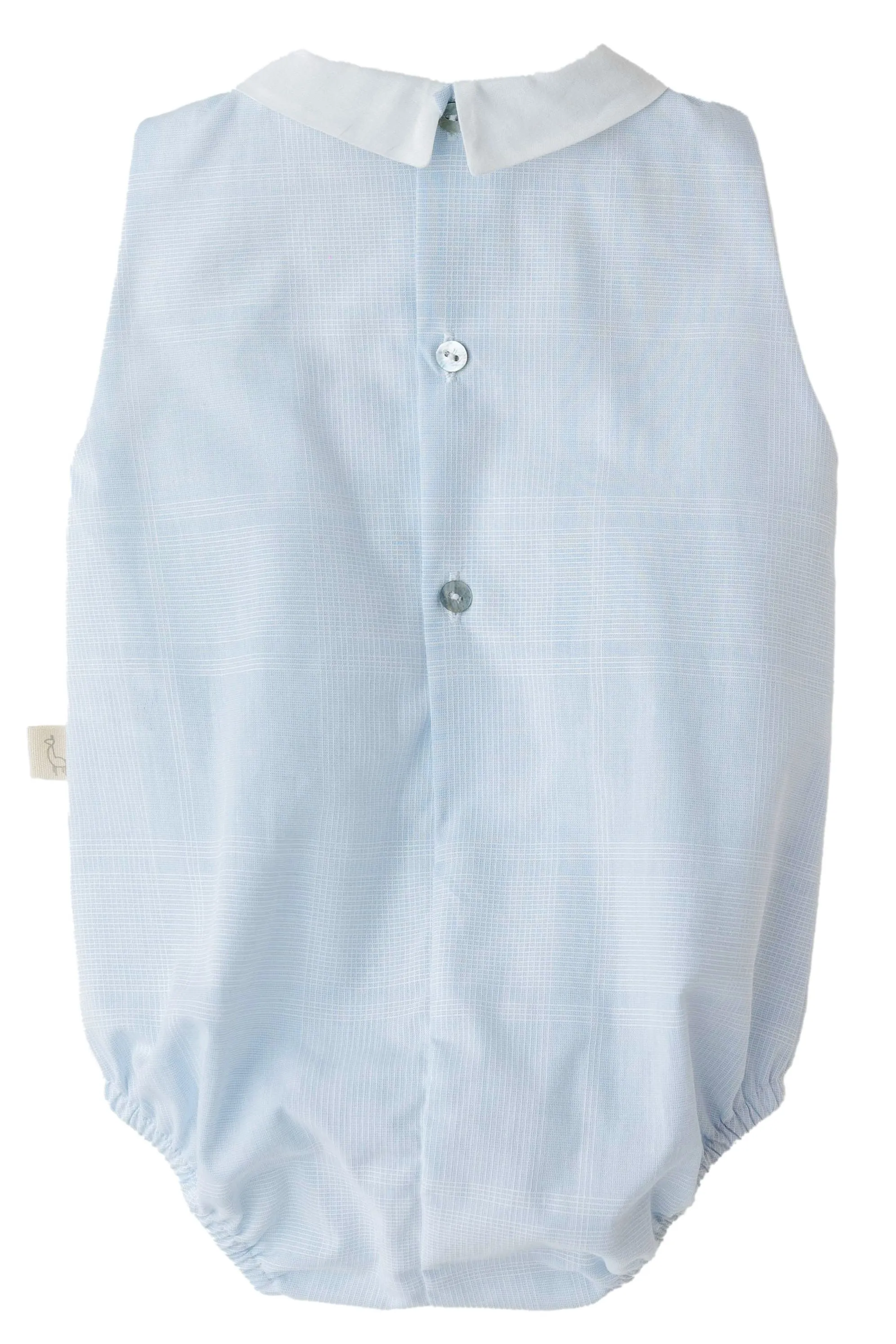 "Cian" Blue Checked Romper