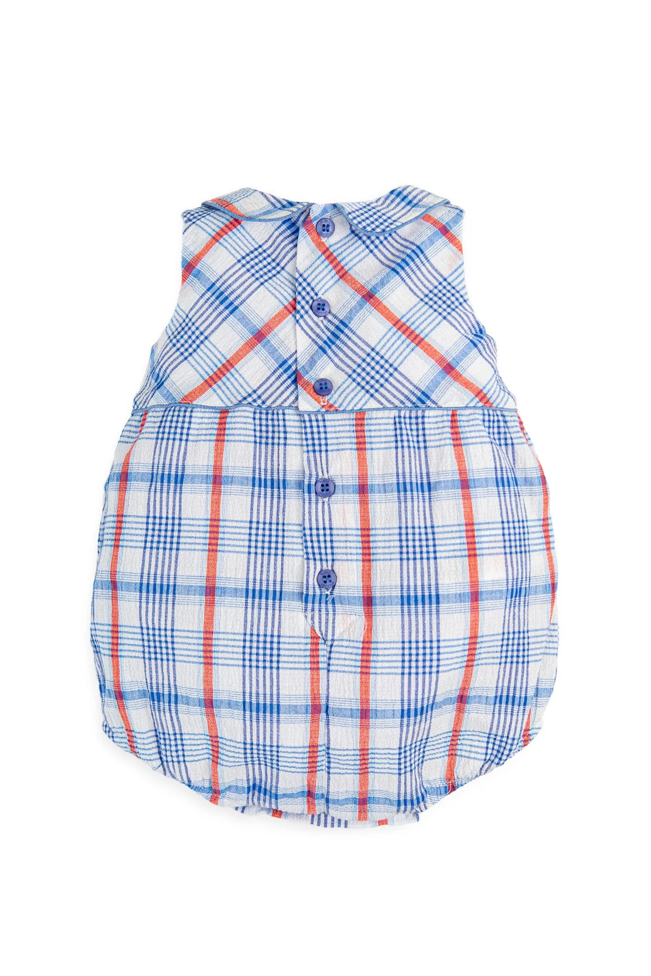 "Dexter" Blue & Red Check Romper