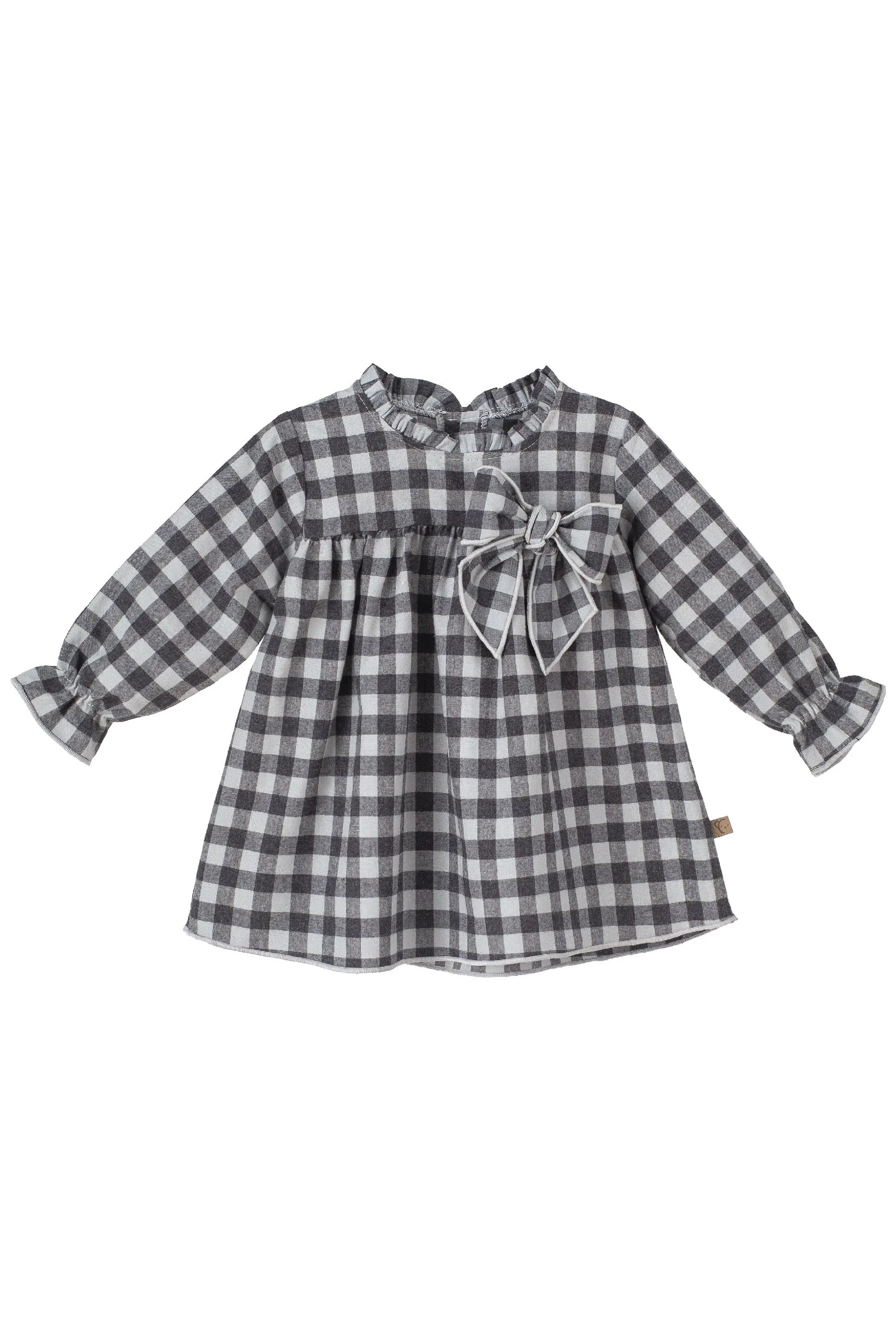 "Esmee" Charcoal Checked Dress