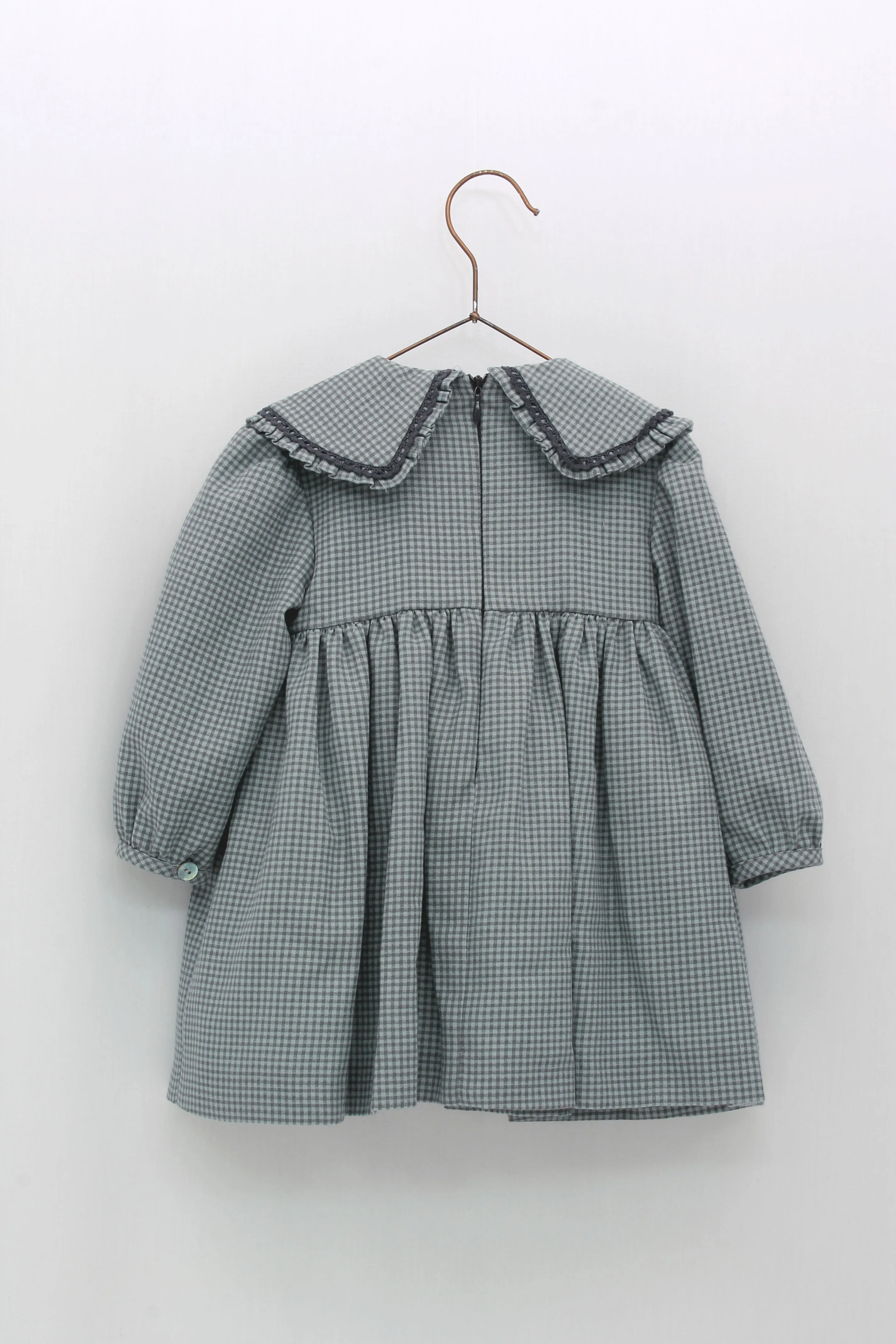 "Vita" Moss & Grey Checked Dress