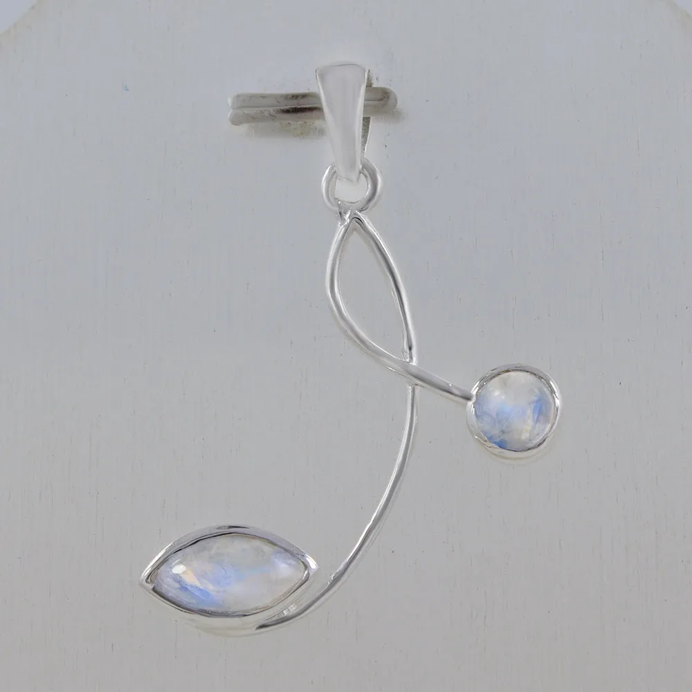 Rainbow Moonstone Designer Silver Pendant