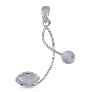 Rainbow Moonstone Designer Silver Pendant