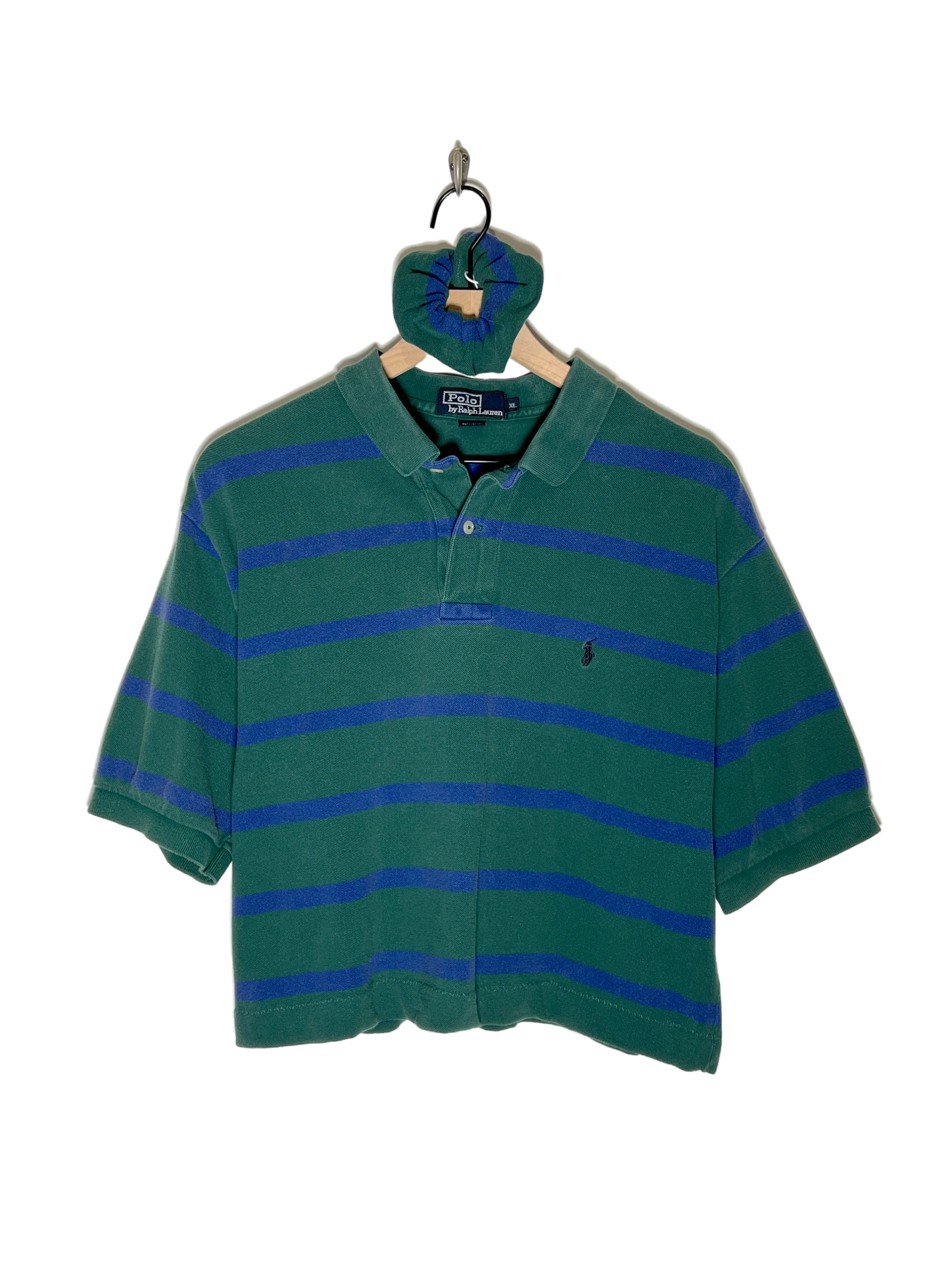 Ralph Lauren Striped Blue & Green Polo Crop Set (XL)