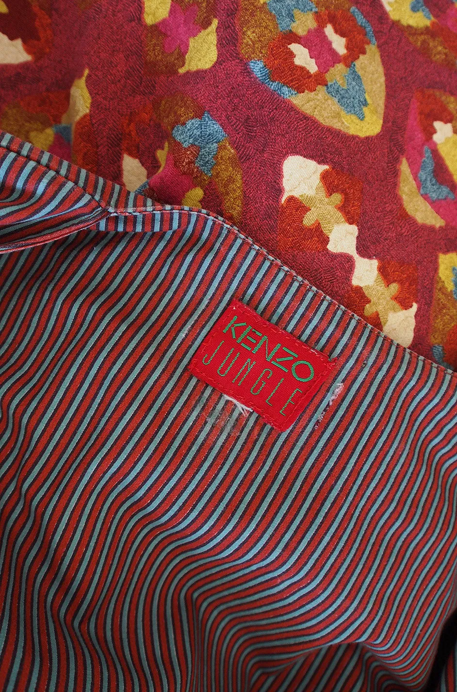 Rare 1980s Kenzo Jungle Multi Fabric Coat