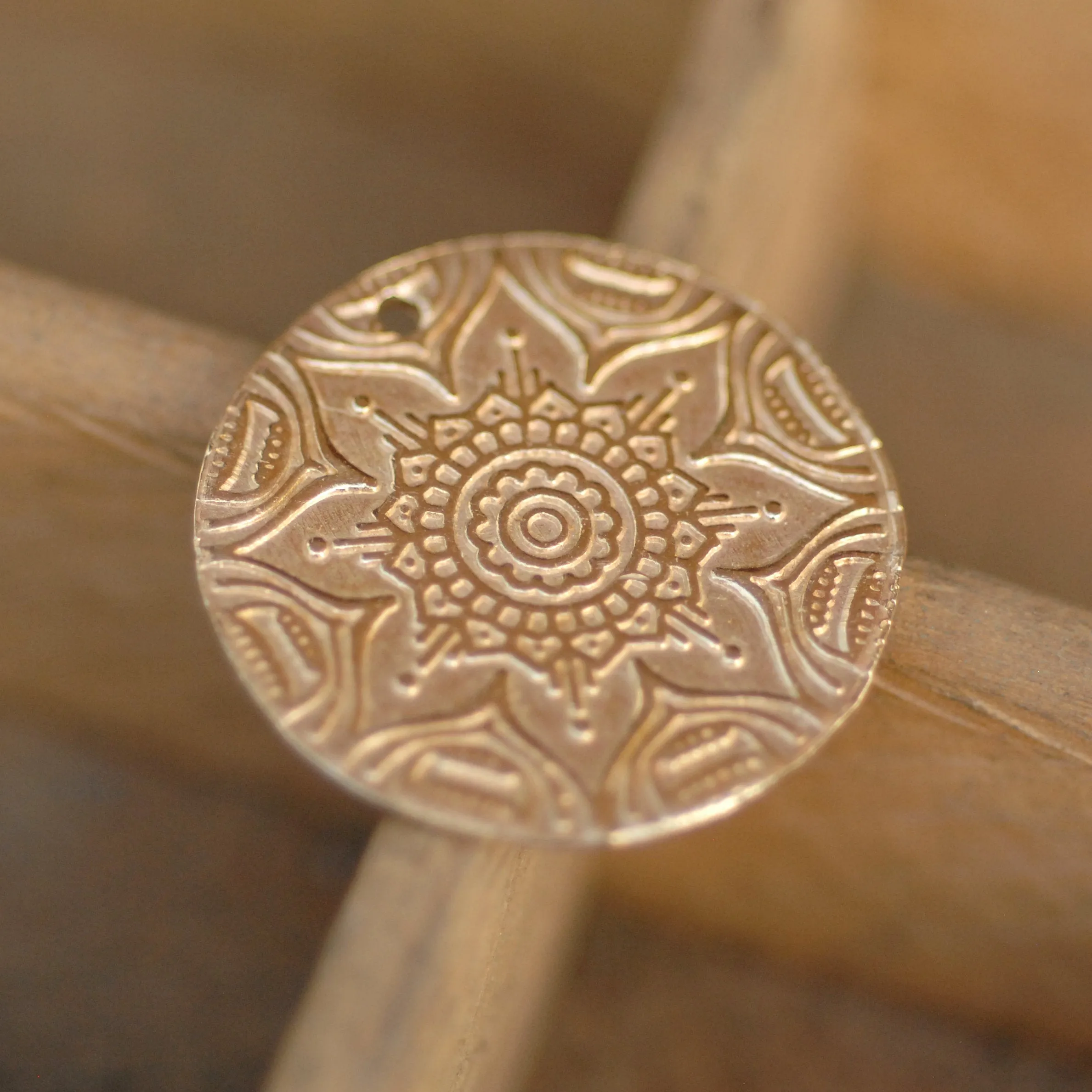Raw Brass Shapes Round Disc 23mm Sugar Skulls Flower metal charms