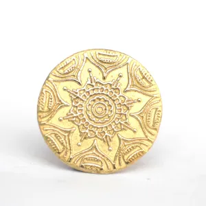 Raw Brass Shapes Round Disc 23mm Sugar Skulls Flower metal charms