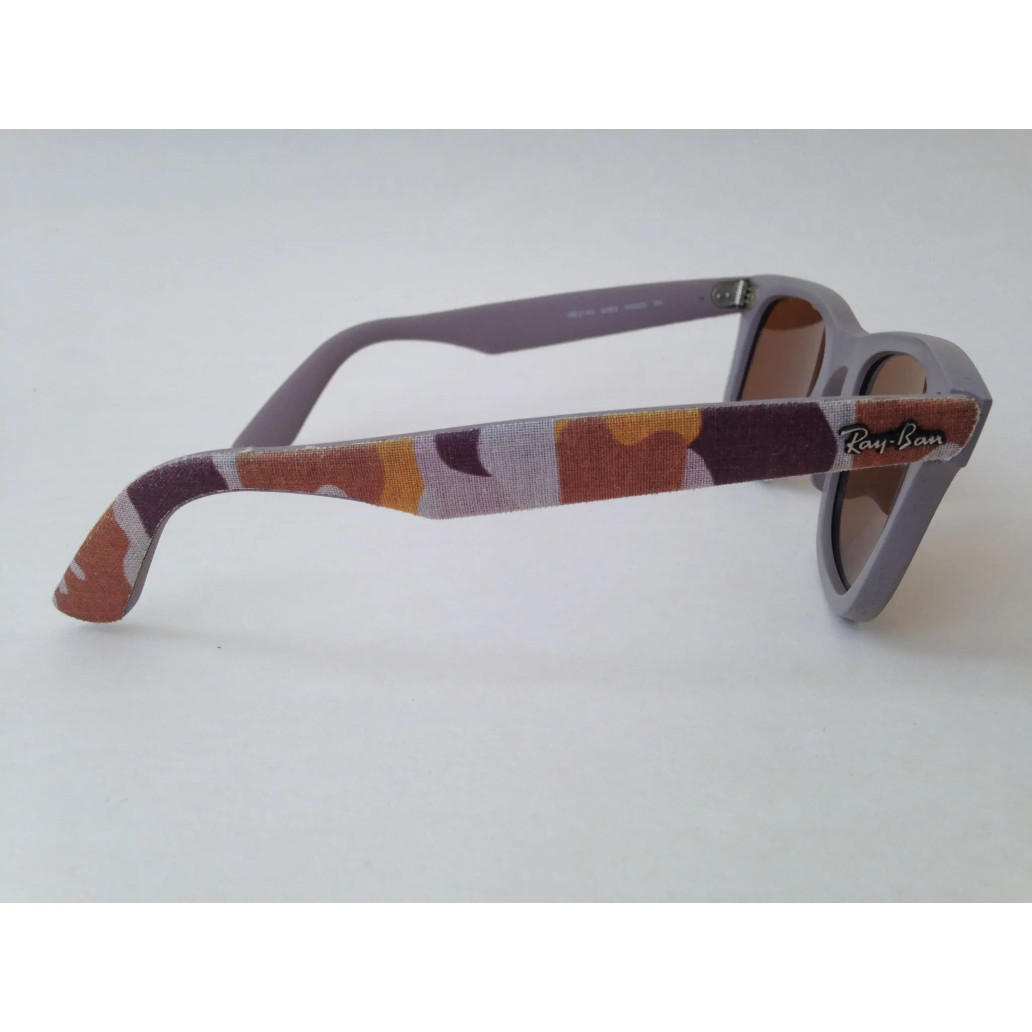 Ray-Ban Urban Camo Wayfarer Sunglasses Gray Matte Beige Frame Brown B-15 Lens