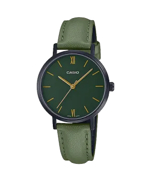 Reloj casual correa de cuero LTP-VT02BL-3A