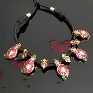 Reserved For Nagini Mandapati Hard Gold Plated Kundan Mango Thread Necklace