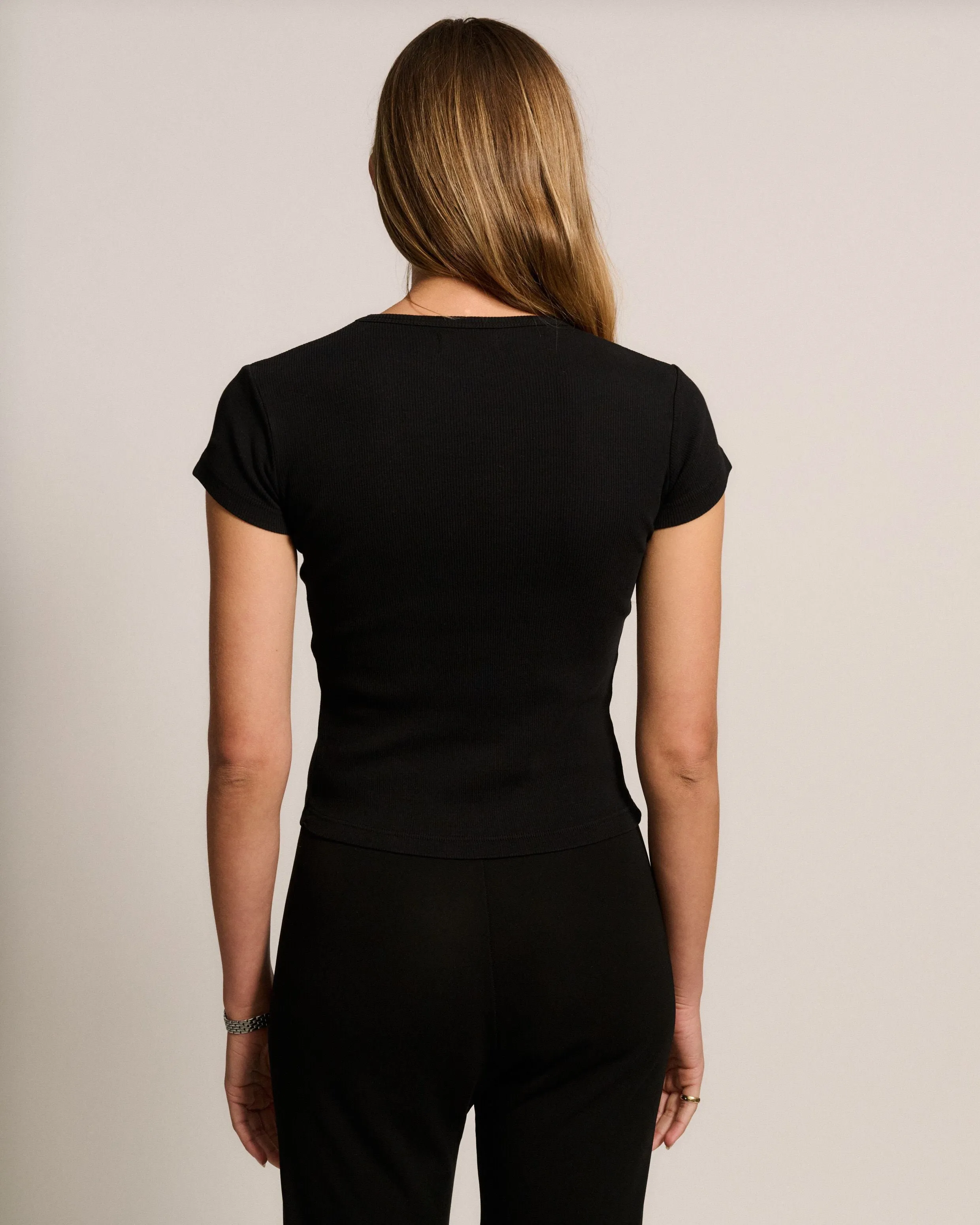RLT RIBBED TEE - BLACK