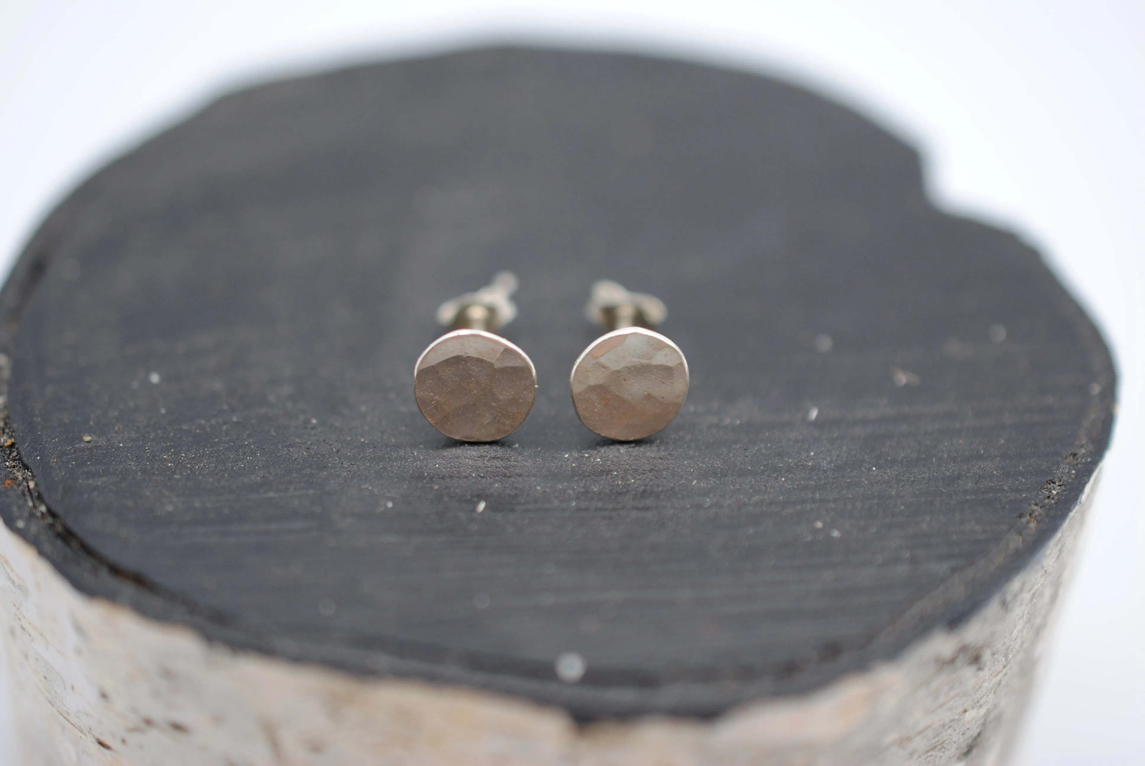 Rock Circle Post Earrings