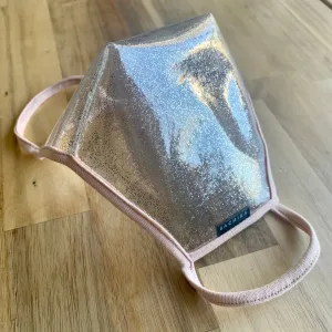 SACHIKA Transparent Sparkly Clear Face Mask with Nude Trim -USA Made
