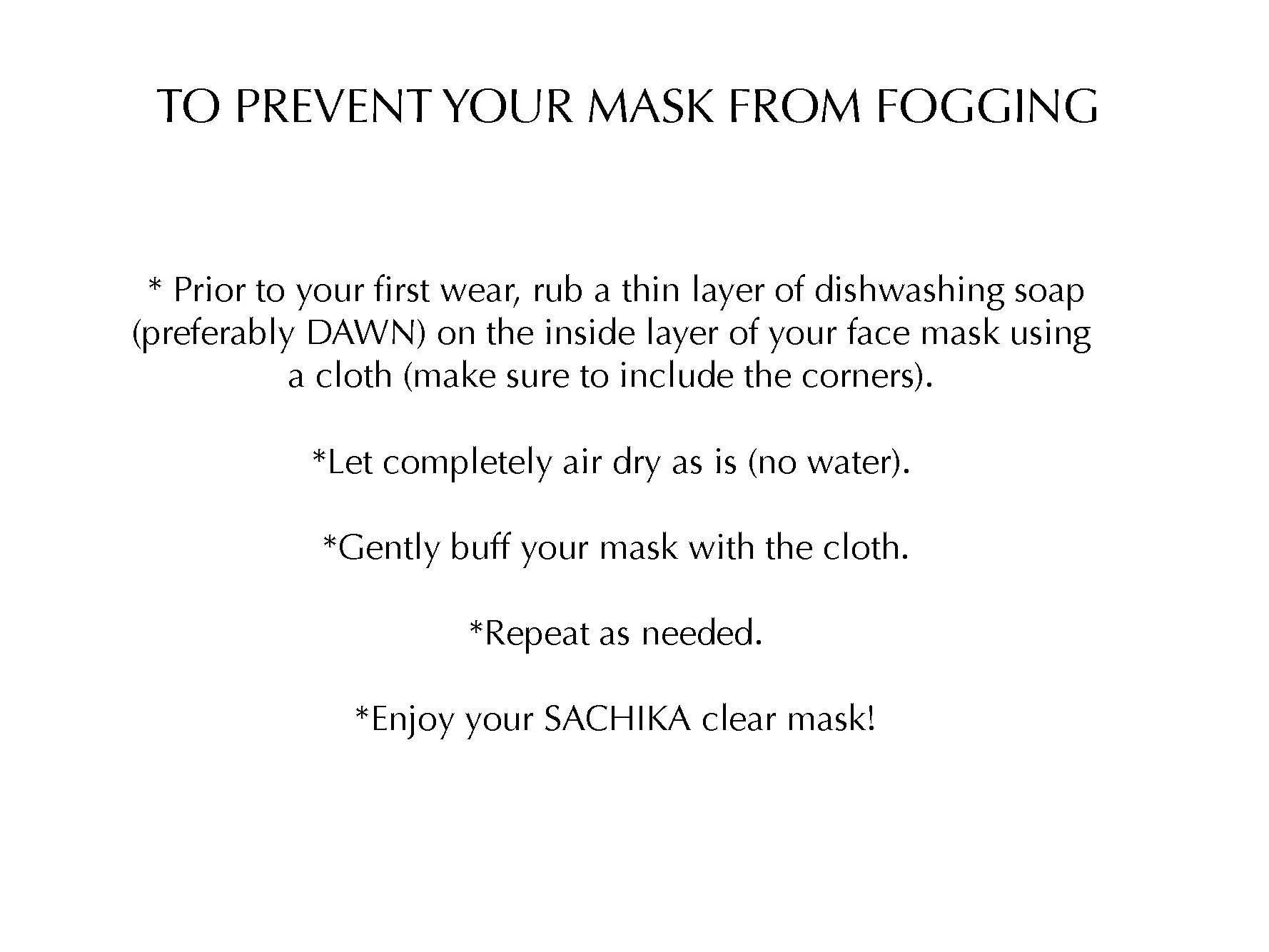 SACHIKA Transparent Sparkly Clear Face Mask with Nude Trim -USA Made