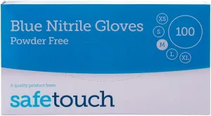 SafeTouch PF Nitrile Gloves | Blue | Pack of 100 Pieces