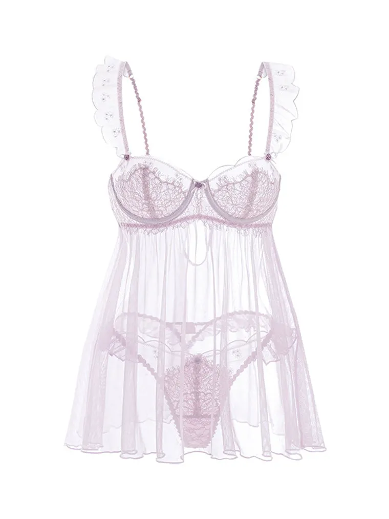 Scallop Sheer Babydoll Lingerie
