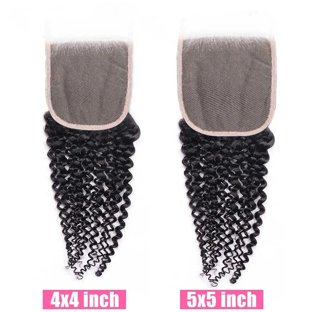 Sdamey Brazilian Curly Wave Transparent 4x4/5x5 Lace Closure