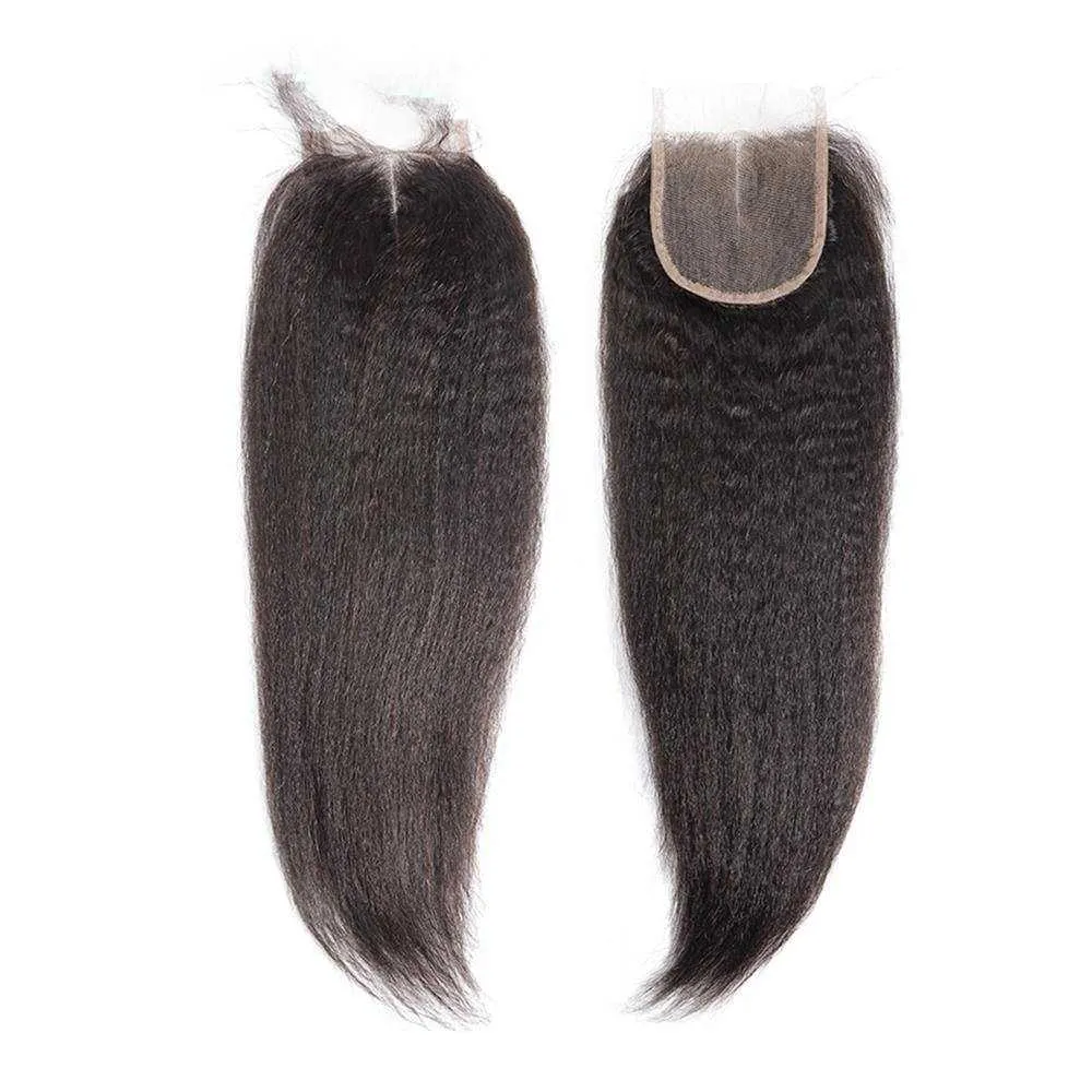 Sdamey Brazilian Kinky Straight Transparent 4x4/5x5 Lace Closure