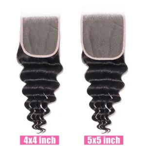 Sdamey Brazilian Loose Deep Transparent 4x4/5x5 Lace Closure